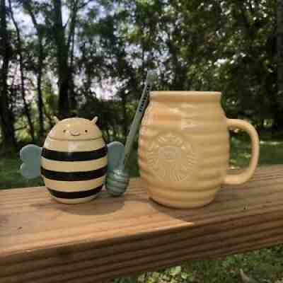 Starbucks Honey Jar Mug With Spoon and Bee Sugar Jar