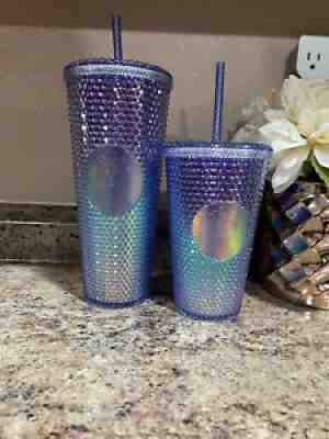 Starbucks Purple and Teal OmbrÃ© Studded Grande Tumbler 24oz Venti Summer 2021 - Sold on eBay Jun 26, 2021 for $105.00