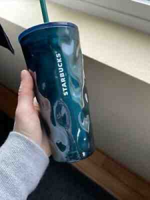 NWT Starbucks Fall 2021 Release Dark Green Glass Mottled Tumbler 18oz - Sold on eBay Sep 03, 2021 for $25.00