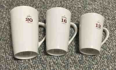 2010 Starbucks Venti 20, 16, 12 Oz. Coffee Mug Cup Ivory White Tall Tapered Set - Sold on eBay Aug 06, 2021 for $19.89