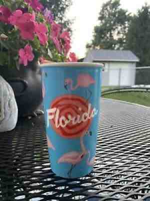 Starbucks FLORIDA CERAMIC Tumbler Pink Flamingos Dot Collection NEW 12 Oz - Sold on eBay Aug 28, 2021 for $29.00