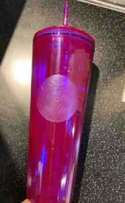Starbucks Tumbler Fall 2021 Glow Pearlescent Dome Cold Cup Purple Burgundy Pink - Sold on eBay Aug 24, 2021 for $39.99