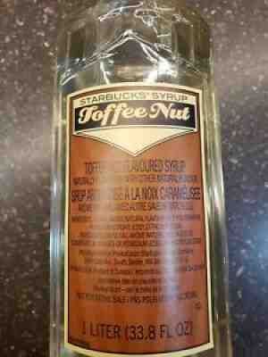 Fresh Starbucks Toffee Nut Flavored Syrup 1 Liter 33.8 fl oz Bottle Oct 2021 - Sold on eBay Jul 14, 2021 for $31.00