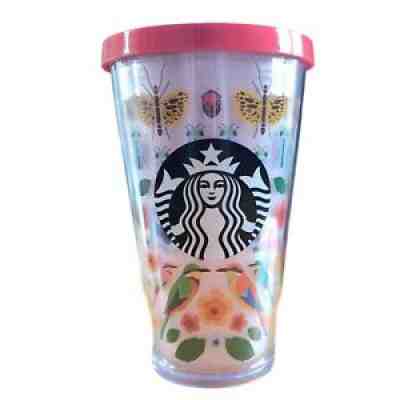 Starbucks Tumbler with Straw - Beetles Bugs Birds Flowers 24 popular oz Venti