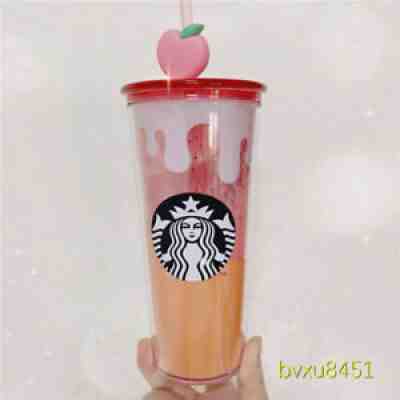 China Starbucks 16Oz Summer Fruits Collection Pink Peach Plastic STRAW CUP 473Ml - Sold on eBay Aug 31, 2021 for $46.00