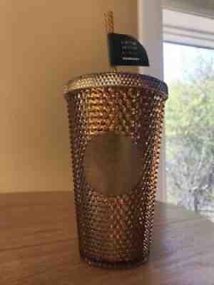 Starbucks Gold-Copper Studded 16oz Tumbler With Straw Cold Cup New! Iridescent - Sold on eBay Sep 17, 2021 for $20.50