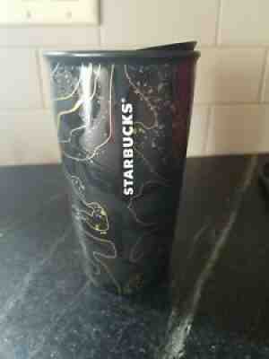 Starbucks Gold Black Sparkle Blend Ceramic Traveler Tumbler Coffee Cup 12 oz - Sold on eBay Jul 16, 2021 for $12.99