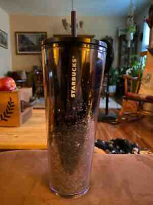 Starbucks Black Silver Ombre Sequin Acrylic Cold Cup Holiday Tumbler 24 Oz - Sold on eBay Sep 19, 2021 for $15.00