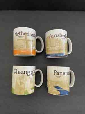 Starbucks City of Netherlands  Amsterdam Chiangmai Panama  Coffee Mugs Lot of 4 - Sold on eBay Jul 16, 2021 for $50.00