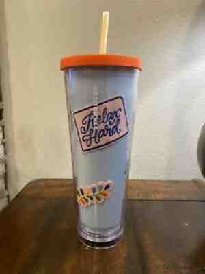 Starbucks Dream In Color blue tumbler orange Lid Original Straw 24 Oz 2016 - Sold on eBay Aug 29, 2021 for $12.00