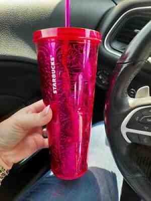 Starbucks Magenta Floral Foil 24oz Tumbler - Sold on eBay Sep 13, 2021 for $189.50