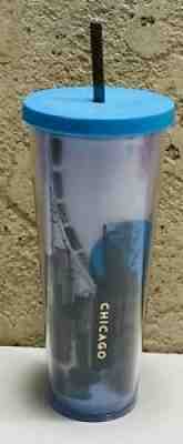 24oz Starbucks Chicago Skyline Edition 24oz Cold Cup Gray Straw Blue Lid 2014 - Sold on eBay Jul 10, 2021 for $100.00