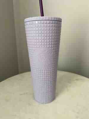 NWT Starbucks Spring 2021 Lilac Grid Tumbler 24 oz - Sold on eBay Aug 22, 2021 for $31.00