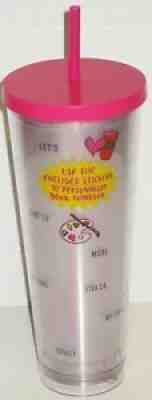 NeW STARBUCKS Dream Clear Pink Cold Travel 24oz Venti Sticker Tumbler w/Straw - Sold on eBay Aug 04, 2021 for $16.23