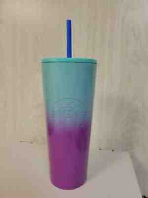 Starbucks Ombre Teal Purple Gradient Stainless Steel Tumbler, 24 Oz, Summer 2021 - Sold on eBay Sep 02, 2021 for $22.65
