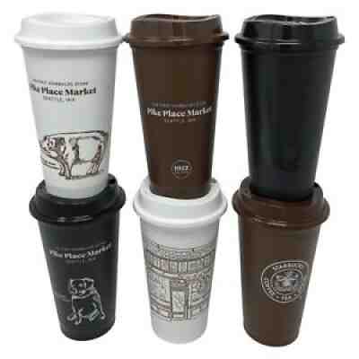 Original First Starbucks Pike Place Reusable Hot Cup 6-pack 16oz Logo Storefront - Sold on eBay Sep 12, 2021 for $25.50