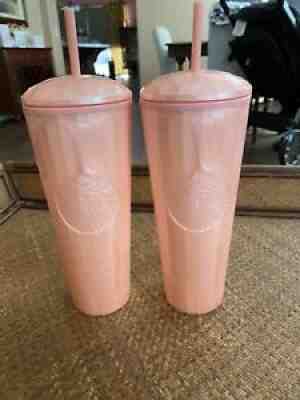 2 Starbucks Summer 2021 Pink Blush Cold Cup Tumblers Kaleidoscope 24oz Dome Lid - Sold on eBay Jul 05, 2021 for $31.00