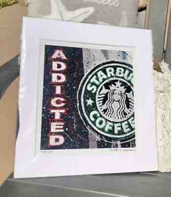 Starbucks "addicted" Drizzle Art - Robert Holton original design-Â  - Sold on eBay Aug 14, 2021 for $35.00