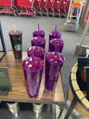 New One Starbucks 2021 Fall Purple Blue Edge Glow Dome 24oz Cold Cup Tumbler - Sold on eBay Sep 10, 2021 for $36.00