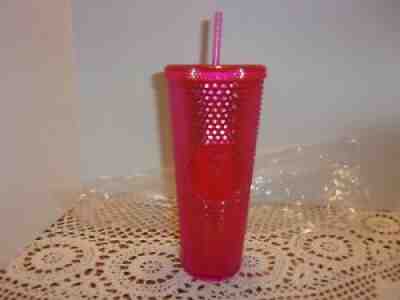 STARBUCKS 2019 Hot Pink Studded Bling Iridescent Cold Cup Tumbler 24 oz NWT - Sold on eBay Jun 24, 2021 for $52.00