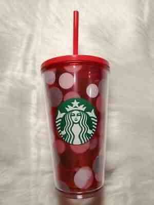 STARBUCKS 2019 Red Dots Holiday Tumbler. Red, White, & Silver Polka Dots 16oz.Â  - Sold on eBay Sep 17, 2021 for $10.00