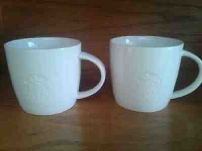 Two STARBUCKS 2015 14 Ounce Embossed Engraved Mermaid Coffee Mug Tea Cup - Sold on eBay Aug 01, 2021 for $10.00