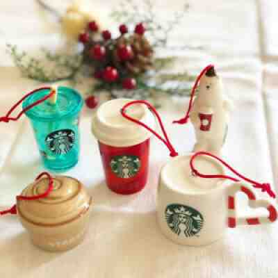 RARE Starbucks Christmas tree Ornament 5PCS SET Holiday 2020 Exclusive to Japan - Sold on eBay Sep 14, 2021 for $87.29