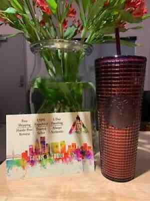 Starbucks 2020 Holiday - Studded Grid Cold Cup Tumbler - Venti - Berry Plum - Sold on eBay Jul 27, 2021 for $39.99