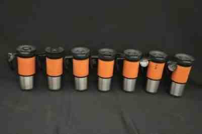 7x Starbucks 16oz Stainless Orange Tumbler Bottles Travel Coffee Mugs 8.25"x2.5" - Sold on eBay Aug 29, 2021 for $13.49