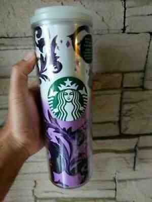 Starbucks Halloween 2021 Glow in the Dark Cup and Lid Purple Cat Web Spider New - Sold on eBay Sep 19, 2021 for $45.00