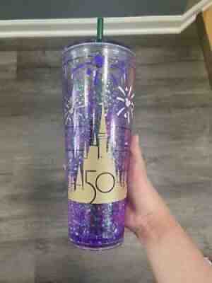 Handmade Disney Worldâ??s 50th Anniversary Starbucks Snowglobe Tumbler - Sold on eBay Aug 28, 2021 for $46.00
