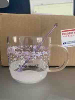 Starbucks Purple Sakura Glass Mug W/ Stir Rod And Coaster Limited Edition - Sold on eBay Jul 10, 2021 for $14.00