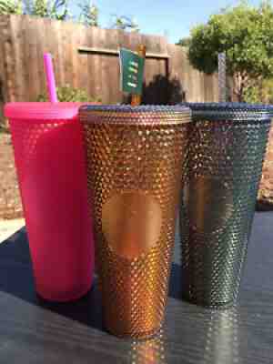 NEW Starbucks Tumbler Lot (3) Neon Pink Fall 2021/Halloween 20/ 50th Anniversary - Sold on eBay Sep 15, 2021 for $69.00