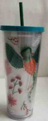 2017 STARBUCKS QUETZAL BIRD FLOWER FLORAL ACRYLIC TUMBLER MUG 24 oz BRAND NEW - Sold on eBay Sep 15, 2021 for $36.00