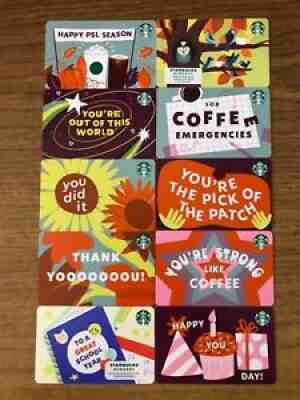 10 NEW STARBUCKS FALL 2021 GIFT CARDS LOT PSL BACK TO SCHOOL... - Sold on eBay Aug 16, 2021 for $9.99