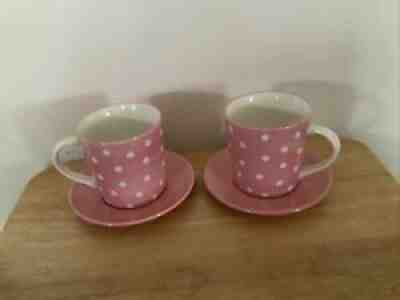 STARBUCKS PINK WITH WHITE POLKA DOTS COFFEE/TEA MUG AND SAUCER 2006 13OZ. MUG - Sold on eBay Sep 20, 2021 for $20.00