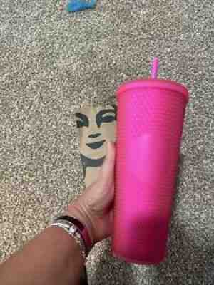 Starbucks Hot Pink Studded Soft Touch Tumbler Cold Cup 24 Oz Fall 2021 - Sold on eBay Sep 09, 2021 for $40.00