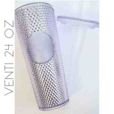 NWT Starbucks 2019 Venti Platinum Silver Studded Faceted Clear Crystal Cold Cup - Sold on eBay Jul 24, 2021 for $35.00