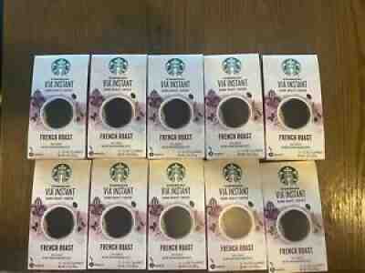 (10) Boxes 120 Packets Starbucks VIA Instant Coffee Dark Roast French Roast!!! - Sold on eBay Jul 26, 2021 for $32.00