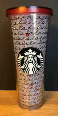 Starbucks Falala Holiday Cold Cup Tumbler 2016 Venti 24oz Christmas Red Lid - Sold on eBay Sep 18, 2021 for $10.00