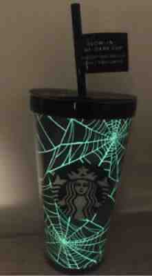 Starbucks Halloween Glow In The Dark Spider Web Tumbler w/sticker 16 Oz. 2021 - Sold on eBay Sep 21, 2021 for $34.99