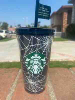 Starbucks Halloween 2021 Glow In The Dark 16oz Tumbler Spider Webs Cup Grande - Sold on eBay Sep 21, 2021 for $44.00