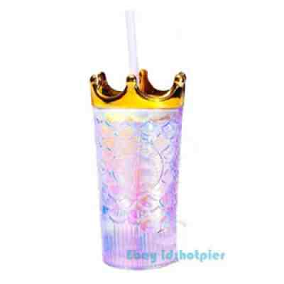 Starbucks 2020th Anniversary Fish-scale Crown Lid Dazzle Color Glass Straw Cup - Sold on eBay Aug 22, 2021 for $139.99