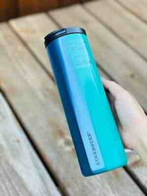 Starbucks Vacuum Insulated Tumbler 16 oz Ombre Blue Green Ribbed 2020 - Sold on eBay Aug 17, 2021 for $24.99