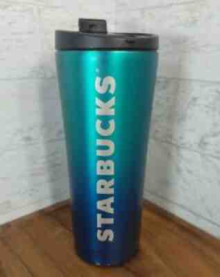 Starbucks Coffee Blue Green Ombre Stainless Steel Tumbler 16 oz 2016 - Sold on eBay Aug 19, 2021 for $15.00