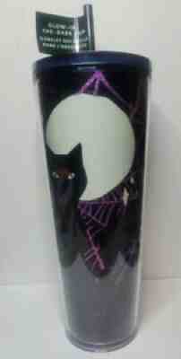 Starbucks Halloween Glow in the Dark Black Sparkling Cat Tumbler 24oz 2021 - Sold on eBay Sep 21, 2021 for $39.99
