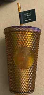 Starbucks 50th Anniversary Ltd Edition Bronze/Gold Studded Tumbler - 16oz (NEW) - Sold on eBay Jul 25, 2021 for $29.99
