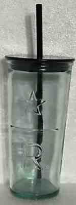 STARBUCKS 16 Oz. RECYCLED GLASS Cold Cup Tumbler RESERVE STAR Lid & Straw SPAIN - Sold on eBay Aug 28, 2021 for $17.50