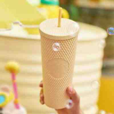 New Starbucks China 2021 Tumbler Yellow Matte Diamond Studded 24oz Straw Cup - Sold on eBay Sep 18, 2021 for $60.00