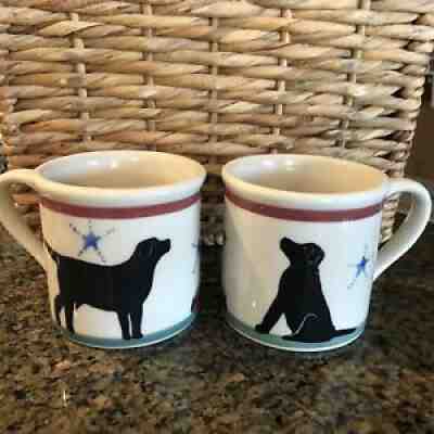 Two-Hartstone Pottery Starbucks Barista Mug Black Lab Dog Hand Painted - Sold on eBay Jul 24, 2021 for $40.00